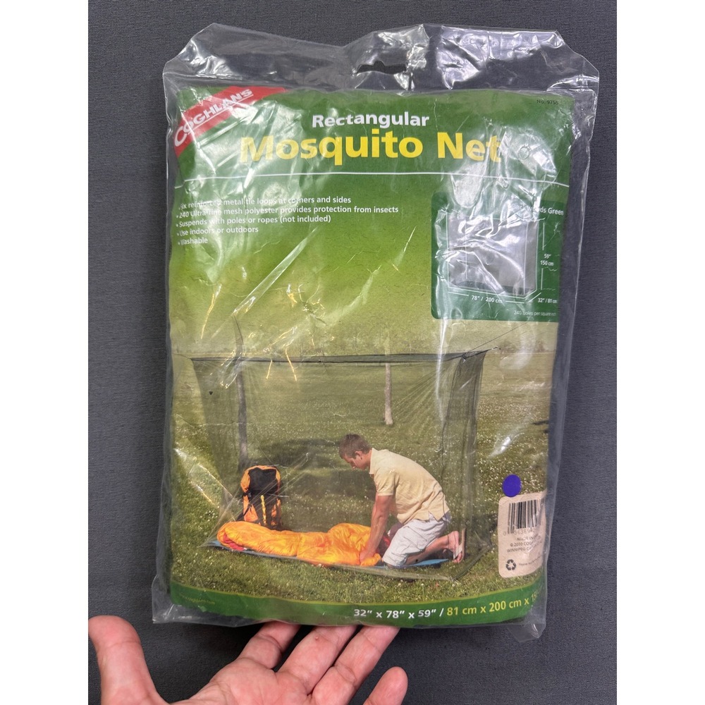 Coghlan's Rectangular Mosquito Net 9755 Backwoods Green‎ Camping Mesh 32x78x59